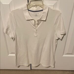 Croft & Barrow Women's White Polo Shirt Medium (Like New)